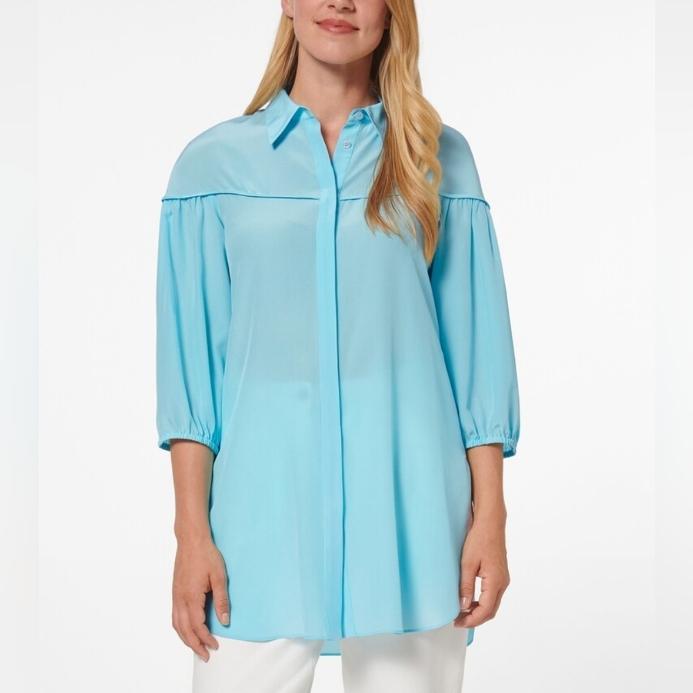 Madeleine Silk Button Down Tunic